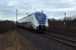 442 868 als RE 7 (Krefeld Hbf - Rheine) bei Köln Worringen. (12.02.2016)