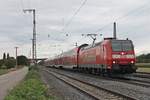 Einfahrt am 16.09.2016 von 146 113-6  Baden Württemberg erfahren/Lankreis Ortenau  mit ihrem RE (Offenburg - Basel SBB) in Müllheim (Baden).