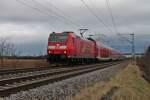 Am 03.01.2014 fuhr 146 116-9  Baden-Württemberg erfahren  von Offenburg nach Basel Bad Bf, als sie mit ihrem RE 26519 kurz vor ihrem nächsten Halt in Müllheim (Baden) am