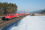 111 185-5 mit dem RE 4856 von München Hbf nach Nürnberg Hbf bei Darshofen, 21.01.2017