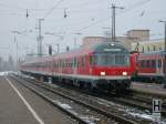 Bereitstellung des RE 58328 nach Crailsheim am 20.Februar 2013 in Ansbach.
