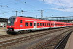 Am 05.09.2015 steht ein Coradia Continental des FuggerExpress in Ulm hauptbahnhof und wartet auf die Abfahrt in Richtung München.