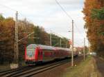 RE 2 nach Cottbus im herbstlichen Bestensee.