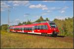 DB 442 135 am 28.08.2014 auf dem Weg nach B.-Schnefeld durchfhrt die Berliner Wuhlheide