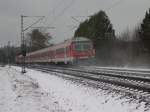 Eine RB zwischen Maintal West und Frankfurt Mainkur im Winter heute Mittag aufgenommen.