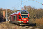 RE 9 nach Sassnitz, hier ausfahrend am Haltepunkt in Sagard.