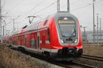 445 009-7+Twindexxwagen DBpza 782.1+445 003-0 als RE4359 von Rostock Hbf nach Elsterwerda bei der Ausfahrt im Rostocker Hbf.17.02.2019