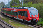 Ausfahrt DB Regio Talent 2 in Lancken Richtung Stralsund.