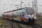 442 854 als S1(Rostock-Warnemünde)bei der Bereitstellung im Rostocker Hbf.25.11.2016 