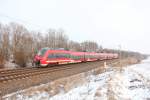 442 812/312 erreicht am 20.01.13 in Krze pnktlich als RE 17070  SAXONIA  den Bahnhof Oschatz.