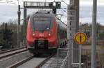 Hier der 442 314 als RE 50 von Dresden Hbf nach Leipzig Hbf auf neuem Gleis in Dresden Trachau, 07.11.2013, 12:31 Uhr