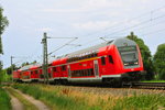 RE 17691 von Magdeburg Hbf nach Leipzig Hbf, kurz nach dem Halt in Delitzsch unt.Bf am 08.07.2016.