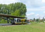 Burgenlandbahn 672 904 als RB 26874 von Naumburg (S) Ost nach Wangen (U), am 21.05.2017 bei der Ausfahrt in Laucha (U).