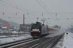 RB20 Halle-Eisenach (Saale) mit 182 512-4/ES 64 U2 012 in Großheringen 25.01.2014