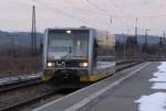 Burgenlandbahn 672 909 als RB 34882 von Naumburg (S) Ost nach Wangen (U), am 23.01.2016 in Naumburg (S) Hbf.