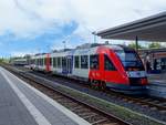 nordbahn VT 648 144 als RB 63 nach Büsum in Heide (Holst), 03.05.2018.