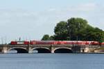 HAMBURG, 25.05.2023, ein Nahverkehrszug der DB Regio AG auf der Lombardsbrücke von Hamburg Hbf nach Hamburg Dammtor