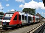 Ein Coradia Lint 41 der Nordbahn als NBE82190 nach Neumnster; Bad Oldesloe, 12.08.2012  