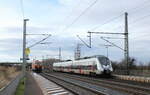 Abellio 9442 608 als RB 74546 von Erfurt Hbf nach Eisenach, am 15.02.2024 in Seebergen.