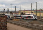 abellio 9442 301 als RB 74127 von Eisenach nach Halle (S) Hbf, am 30.03.2016 am DB Werk Erfurt.