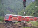 Ein IRE-Zug nach Heilbronn ber Stuttgart bei der Ausfahrt in Geislingen/Steige. Aufgenommen am 09.05.07