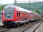 Dieser RE-Zug fuhr am 12.05.07 um 18.05 Uhr von Aalen nach Stuttgart Hbf. Hier im Bahnhof Aalen.