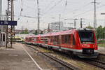 Ulm Hauptbahnhof fährt 623 536 als RS 7 nach Memmingen am 16. Mai 2022. 