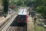 Regionalbahn aus Eppingen hlt im Bahnhof Steinsfurt.