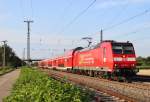 Am 24.Juli 2013 war 146 110 mit einem RE bei Mllheim(Baden) auf dem Weg nach Basel Bad.