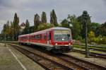 928 555 als RB 22730 von Lindau (Bodensee) nach Friedrichshafen Stadt unterwegs am 23.09.14.