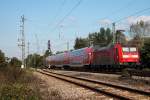 Mit einer RB (Schliengen - Offenburg) fuhr am 27.09.2014 die Freiburger 146 109-4  Baden Württemberg erfahren  aus den Gleisanlagen von Orschweier gen Norden.