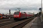 Einfahrt am 16.10.2014 von der Freiburger 146 113-6  Baden Württemberg erfahren/Ortneaukreis  mit einem RE (Basel Bad Bf - Offenburg) in den Bahnhof von Lahr (Schwarzw).