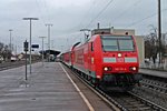 Ausfahrt am 17.01.2015 von der 146 114-4  Baden Württemberg erfahren  mit einem RE (Offenburg - Basel Bad Bf) aus Müllheim (Baden) gen Auggen.