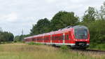 Ein RE Passau - München kurz vor Feldmoching. Aufgenommen am 24.6.2018 16:27