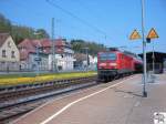 Regionalexpress nach Lichtenfels im Kronacher Bahnhof.