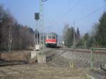 Ein RB Richtung Kronach fhrt bei schnsten Sonnenschein am 4.3.11 durch Halach.