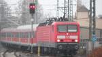 143 362 rangiert mit einer n-Wagen Garnitur im November 2011 in Kronach von Gleis 4 auf Gleis 5.
