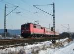 111 203 unterwegs am 31.Januar 2012 mit der RB 59385 nach Saalfeld(S) bei Halach Richtung Stockheim(Oberfr).