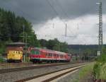 Eine Regionalbahn von Saalfeld nach Bamberg erreicht am 4. Juni 2012 den Bahnhof Kronach.