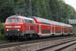 Die 218 356-4 dieselt durch Mnchen Riem Richtung Mhldorf am 19.07.2012