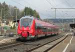 442 309 steht am 02. Februar 2013 als RB nach Saalfeld (Saale) auf Gleis 2 in Kronach.