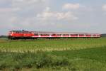 Die 218 457-0 rennt mit dem RE nach Mnchen aus Buchloe am 07.07.2013