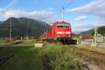 17.06.2014; 111 031 verlässt mit ihrer RB nach Reutte in Tirol den Bahnhof Garmisch-Partenkirchen.