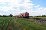 16.06.2014; 218 444 mit RB nach Mühldorf (Oberbayern); Hier bei Grub