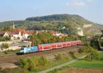 146 246-4  Bahnland Bayern  erreicht am 03.Oktober 2014 mit dem RE 4618 nach Frankfurt(Main)Hbf den Bahnhof Retzbach-Zellingen.