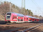 445 004 / 445 006 bei Diedersdorf am 20. Januar 2019 auf den südlichen Berliner Ring als RE 5 nach Rostock Hbf.