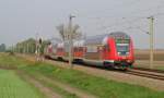 Am 29.04.2011 kommt der IRE 4275 vom Magdeburg Hbf nach Berlin Gesundbrunnen durch Jeseritz gefahren.