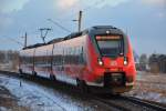 442 143 (Talent 2) unterwegs am 05.02.2015 auf der RB 18572 nach Berlin Gesundbrunnen.