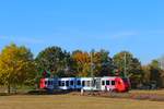 Dieser Lint 54 auf der Linie RB62 streifte am 13.10.2018 durch die Natur.