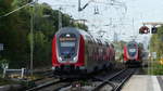 2 RE70er begegnen sich an der Ausfahrt von Walldorf.